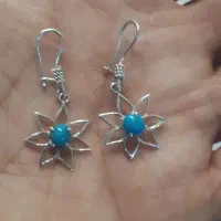 نیم ست گوشواره نقره فیروزه نیشابور