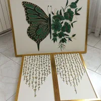 تابلو 3لت پروانه و ریسه فول برجسته