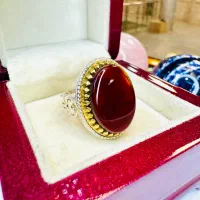 انگشتر فوق کلکسیونی عقیق سرخ هاله دار صفوی خراسانی