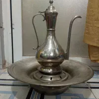 افتابه لگن مهردار تمام برنجی ورق ضخیم قدیمی عتیقه