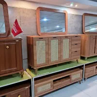 آینه کنسول+میز تلویزیون/جاکفشی اقساطی بافل کد ۵۰۴