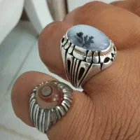 انگشتر نقره رکاب دستساز شجر قائنات و باباقوری