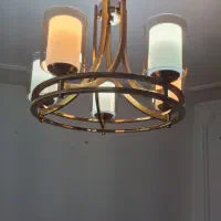 لوستر جاکفشی شیشه روغن میز طلایی