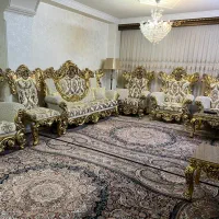 مبلمان استیل به همراه جلومبلی و عسلی