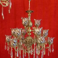 لوستر دوگل برنزی سه طوق|لوستر و چراغ آویز|تهران, مینابی|دیوار