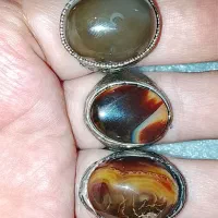 3عدد انگشتر عقیق مصور رحمانی قدیمی فعال|کلکسیون اشیاء عتیقه|اهواز, زیتون کارگری|دیوار