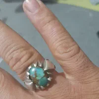 انگشتر نقره فیروزه چنبر درشت