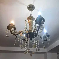 لوستر ۴ شاخه برنجی|لوستر و چراغ آویز|قزوین, |دیوار