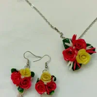 ست کامل زیورآلات گل چینی طرح گل رز|بدلیجات|زاهدان, |دیوار