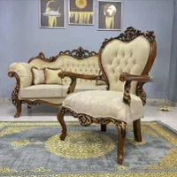 مبل سلطنتی مدل افسون چوب گردو قیمت همکار از تولیدی|مبلمان خانگی و میز عسلی|قم, امامزاده ابراهیم|دیوار
