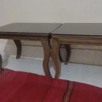 میز عسلی چوب کنده کاری در حد نو