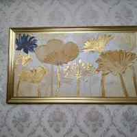 تابلو ورق طلا گل برجسته|تابلو، نقاشی، عکس|شهریار, شهرک وائین|دیوار