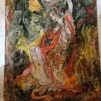 تابلو فرش طرح عالم غیب