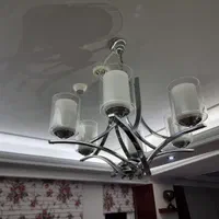 لوستر ۶ شعله استیل با حباب شفاف خارجی نو نو|لوستر و چراغ آویز|تبریز, |دیوار