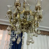 لوستر برنجی۱۲شاخه سنگین/طرح فرشته دوعدد/مشابه نو|لوستر و چراغ آویز|قرچک, مهدیه|دیوار