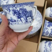 ست چایخوری ویلیج قلم آبی طرح انگلیسی قیمت قدیم