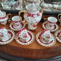 سرویس چایخوری گلسرخی آنتیک