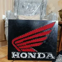 تابلو  هندا سه بعدی پیچ و نخ ال ای دی دار