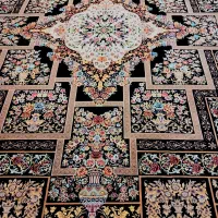 فرش ۱۲ متری ۱۲۰۰ شانه گل برجسته تمام نخ