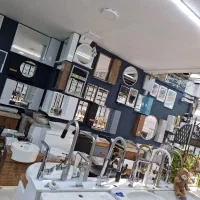 آینه باکس۶۰×۶۰ بامبو دستگیره بلوط،روشویی کابینتی|لوازم سرویس بهداشتی|بومهن, |دیوار