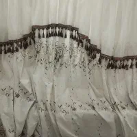پرده حریر گلدار