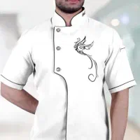 لباس روپوش سر آشپز فست فودپیش بند کلاه (کد02)