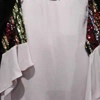 پیراهن مجلسی،بافت مشکی،شلوارلی و شومیز(مانتو)