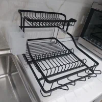 جای ظرفی دوطبقه همراه با جا قاشقی وسینی آب گیر|آبچکان و نظمدهنده ظروف|بندر امام خمینی, |دیوار