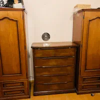 کمد لباس دوقلو و دراور چوبی