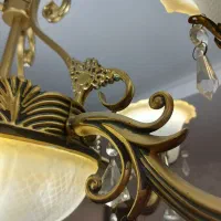 لوستر پنج شاخه طرح برنز|لوستر و چراغ آویز|اندیشه, شهرک مریم|دیوار