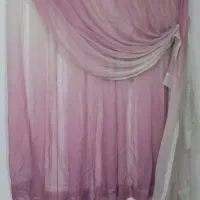 پرده حریر دو رنگ یاسی و زرد|پرده، رانر، رومیزی|تهران, افسریه شمالی|دیوار