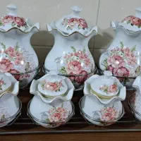 پاسماوری چینی لبه طلایی همراه با استند