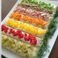 سالاد الویه و ماکارونی خانگی