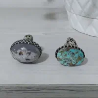 انگشتر شجر فردوس و فیروزه نیشابور درشت