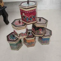قوطی  پته کرمانی دست دوز و تازه دوز|صنایع دستی و سایر لوازم تزئینی|رفسنجان, |دیوار