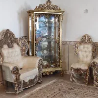 مبل شاه نشین ۹نفره ورق طلا به همراه کاور|مبلمان خانگی و میز عسلی|نورآباد, |دیوار