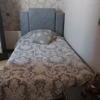 یک عددتخت و یک آیینه گردان رنگ طوسی خوشرنگ