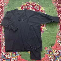 مانتو مشکی کتان نخی