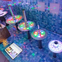 چراغ فواره ای رزوه دار و دورلوله ای آبنما و استخر