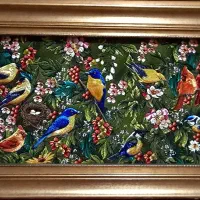 تابوفرش دستبافت/تابلو فرش باغ بلبل سایز بزرگ|تابلو فرش|تهران, استاد معین|دیوار