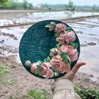 انواع دیوار کوب ساعت با گلهای برجسته استاکو|ساعت دیواری و تزئینی|رشت, توشیبا|دیوار