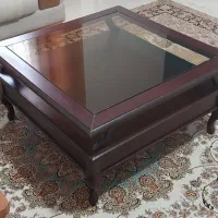 میز جلو مبلی همراه دو کشو چوب اصلی