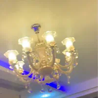 فروش دو عدد لوستر کریستالی شامپانی نو نو