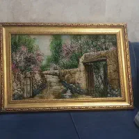 تابلو فرش کوچه باغ بهاری برجسته