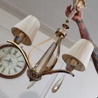 لوستر طلایی سه شاخه