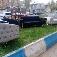 مبل ۷ نفره طوسی مشکی|مبلمان خانگی و میز عسلی|بروجرد, |دیوار