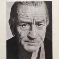 تابلوی سیاه قلم هایپررئال رابرت دنیرو