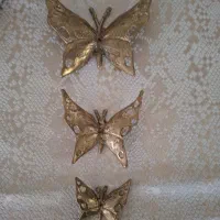 پروانه دیوارکوب  سه تایی برنز