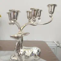مجسمه شمعدان گوزن استیل