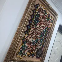 تابلو فرش ابریشم و مرینوس برجسته‌ای